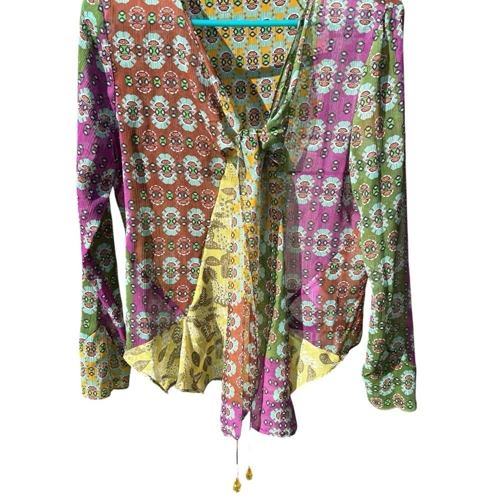 Zara Multicolor Geometric Pattern Top - Picture 4 of 7